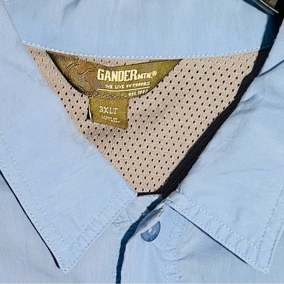 Gander MTN Mens Fishing/Camping Long-Sleeve Lt Blue Shirt with Pockets Size 3XLT - Picture 5 of 6